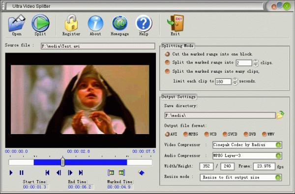 Ultra Video Splitter,视频分割,视频分割工具,截取视频软件